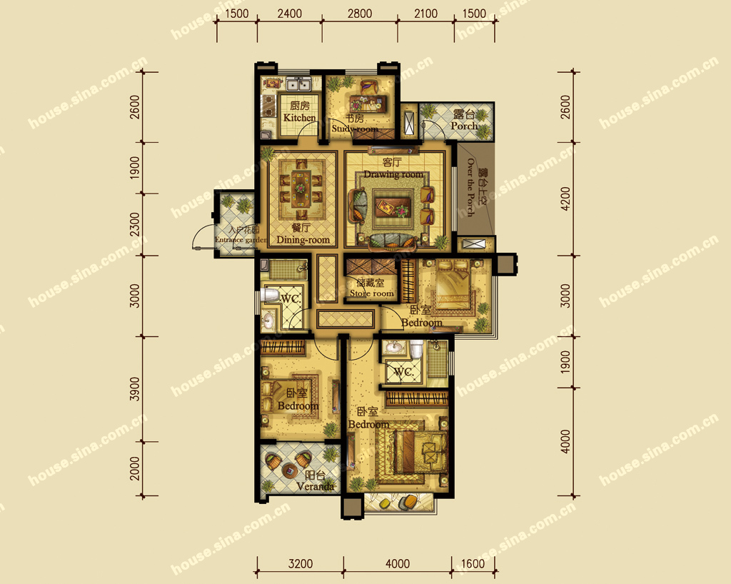 湖州翰林世家_7号楼B1-1偶户型3710444