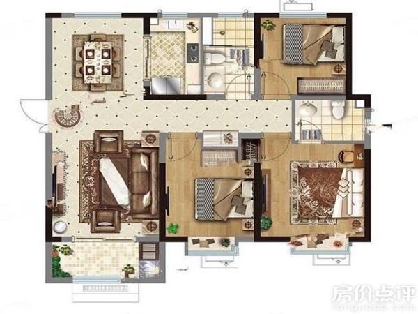 户型图-三房两厅两卫