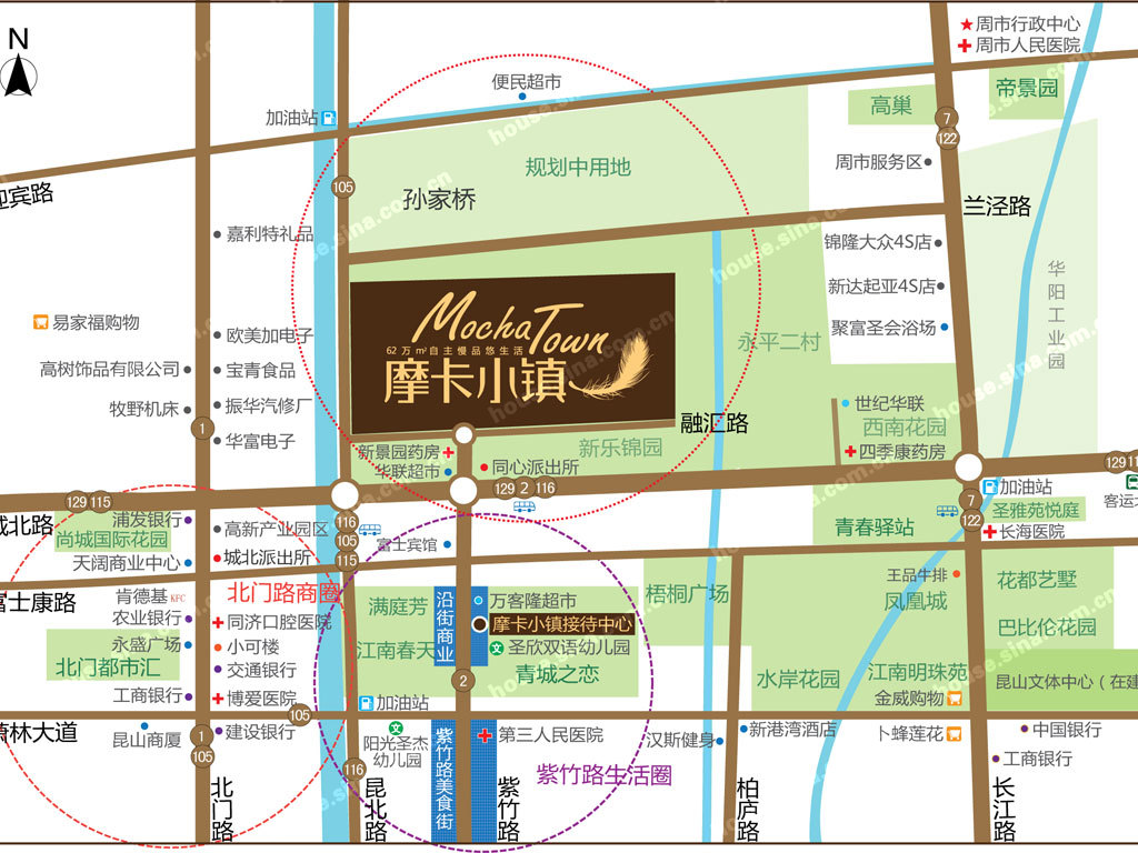 摩卡小镇 位置图 位置图
