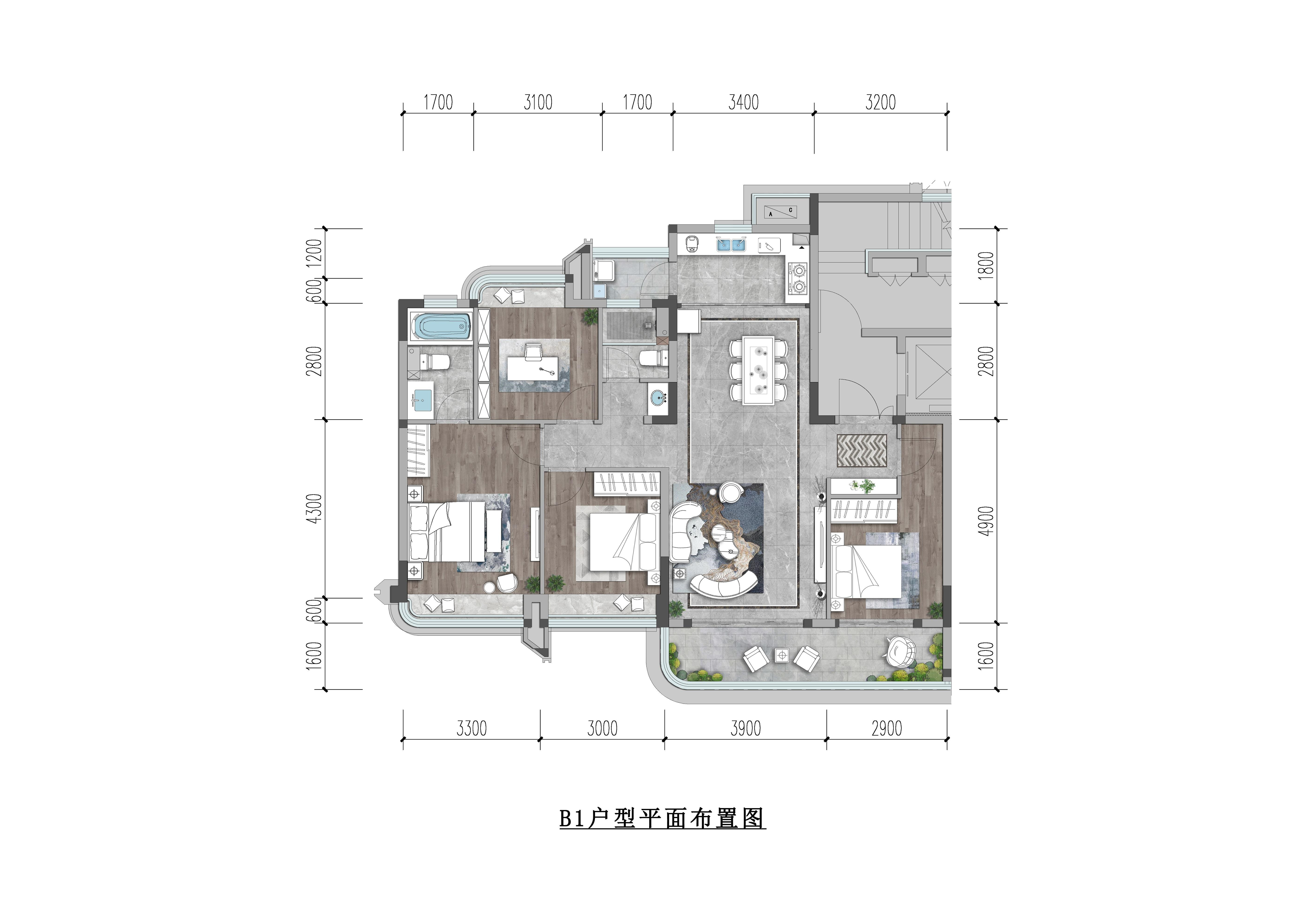 B1-124㎡户型图