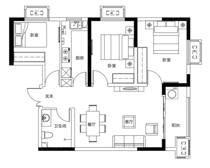 87㎡户型图
