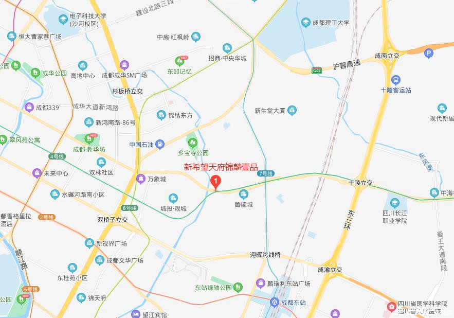 新希望天府锦麟壹品 区位交通图