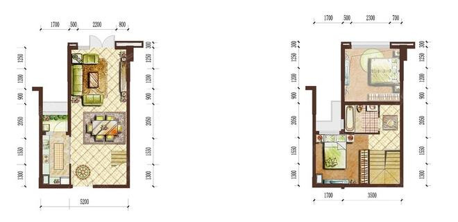 跃层57.6户型图