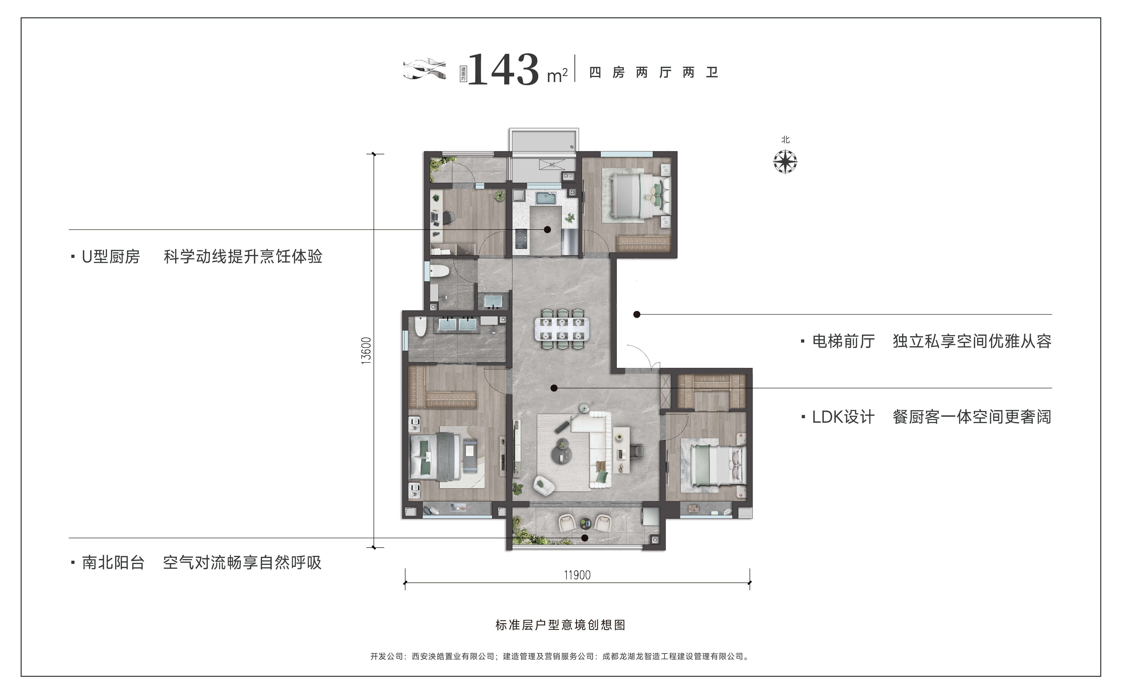 143㎡户型(小高层)户型图