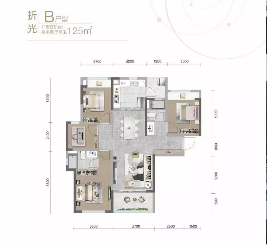 B户型-125㎡户型图