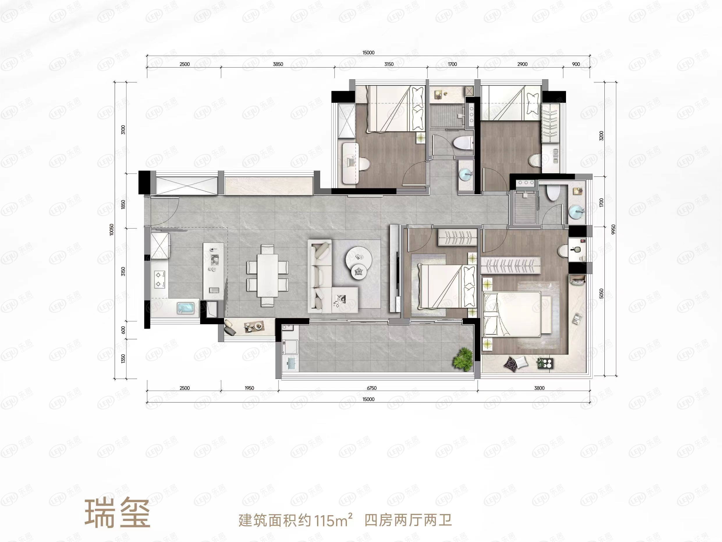 四房户型图