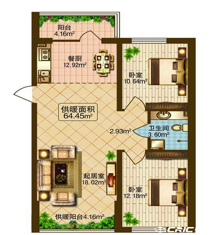 O户型户型图