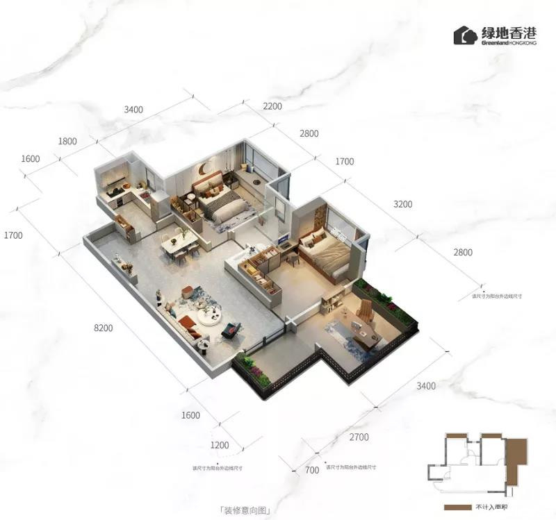 73㎡2+1房户型图