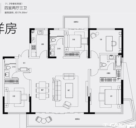4F-1户型图