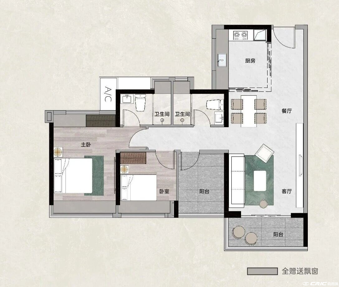 C户型户型图
