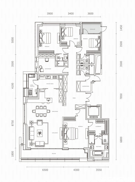 B-313㎡户型图