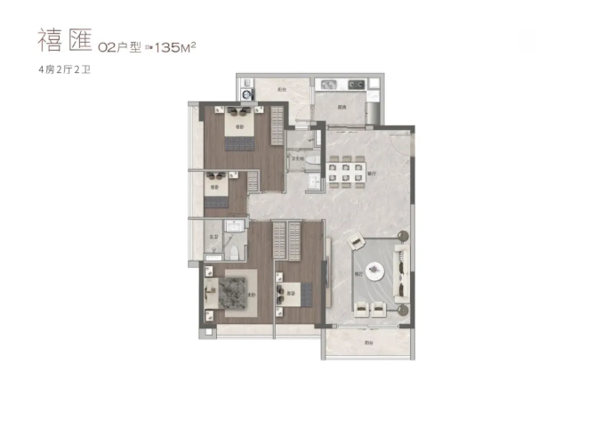 135㎡户型户型图