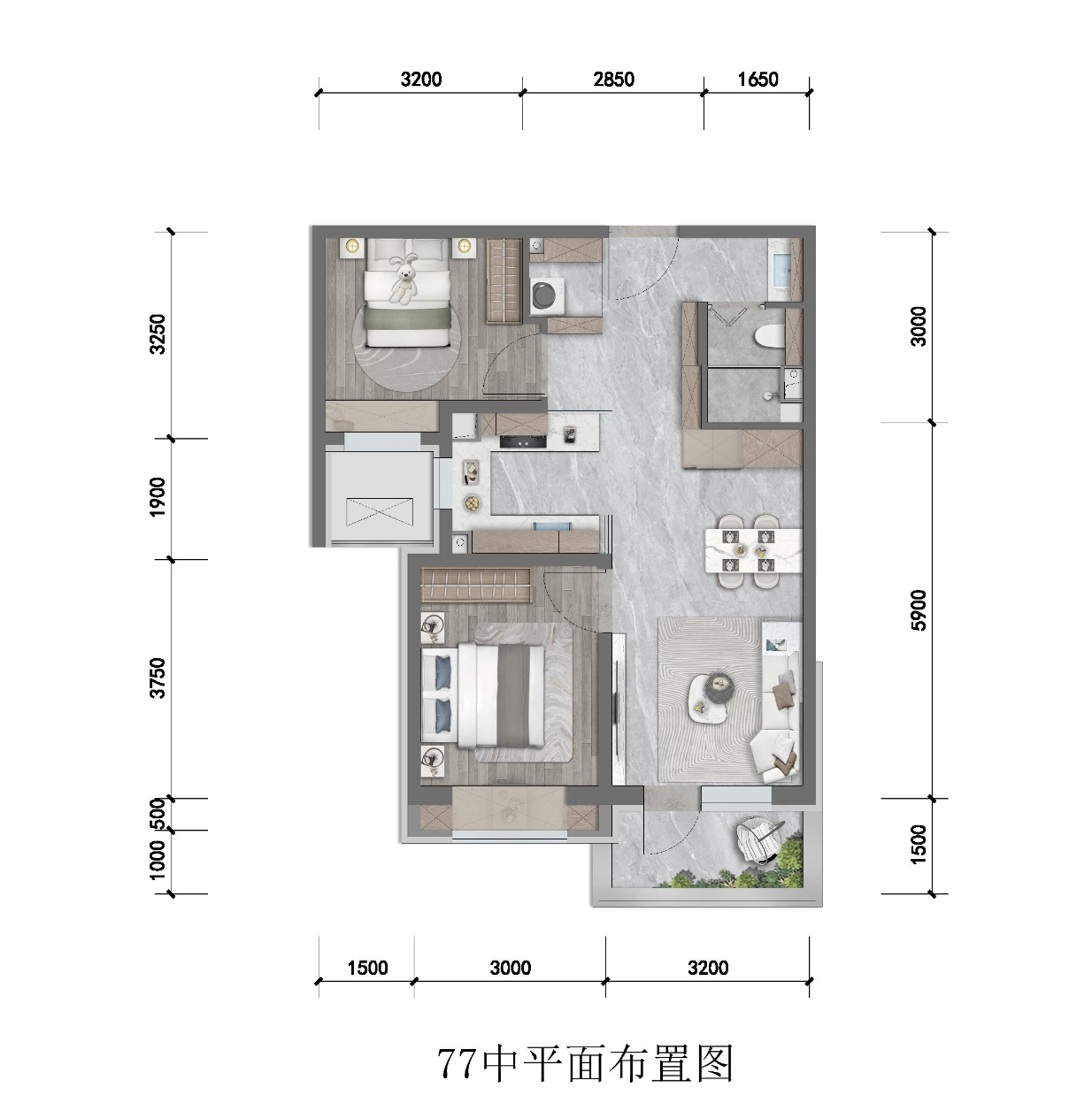 77㎡户型图