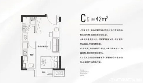 42㎡一室户型图