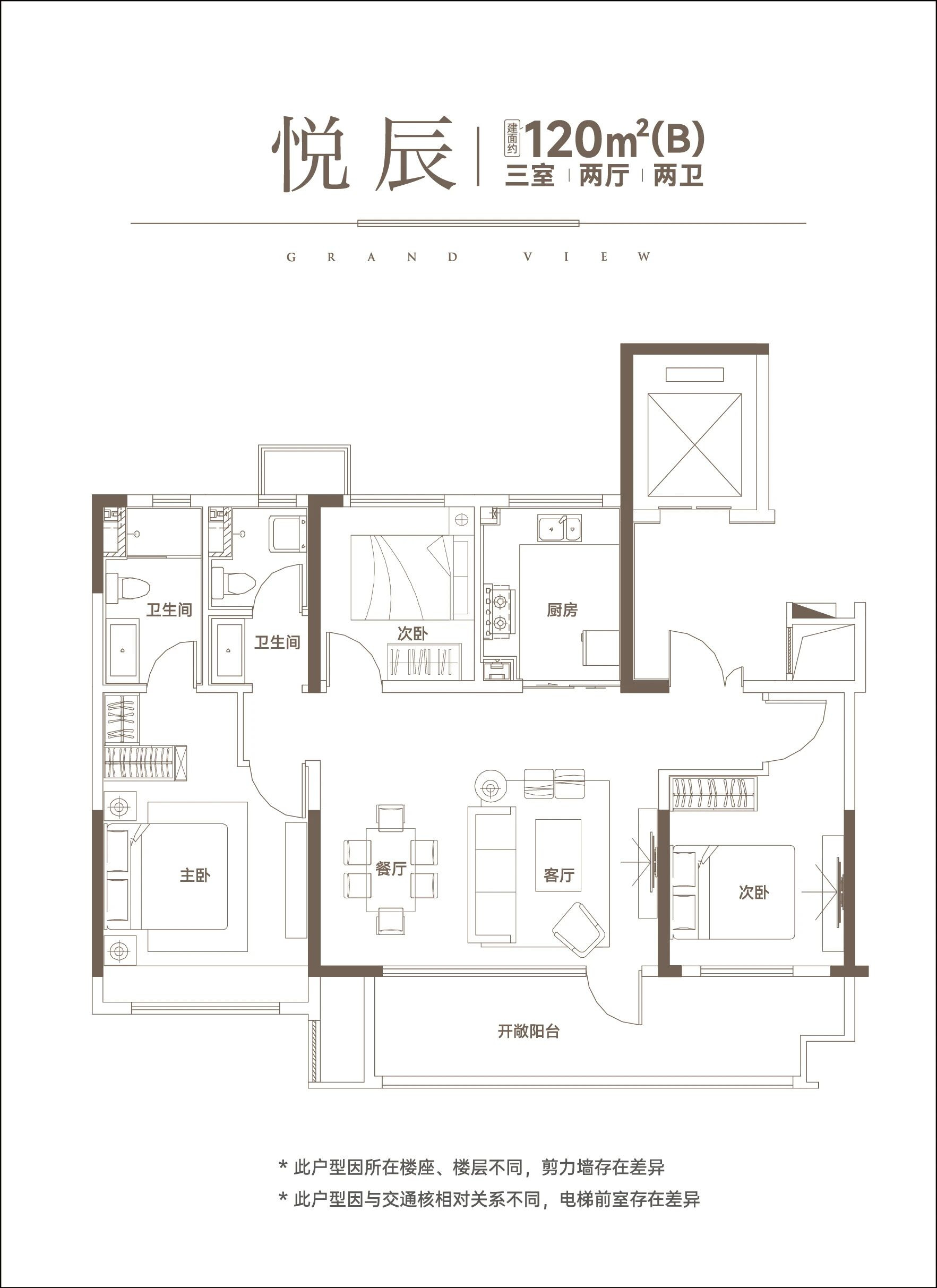 120m2(B)户型图