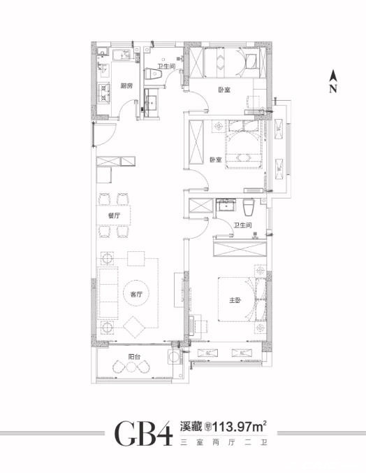 高层D户型图