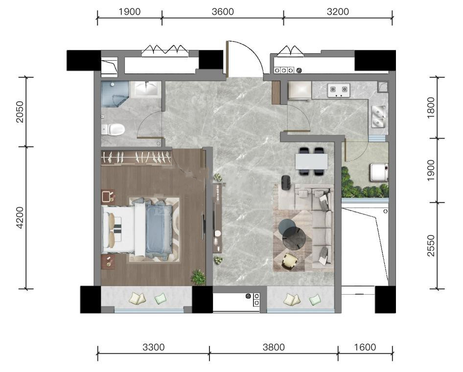 55㎡户型户型图