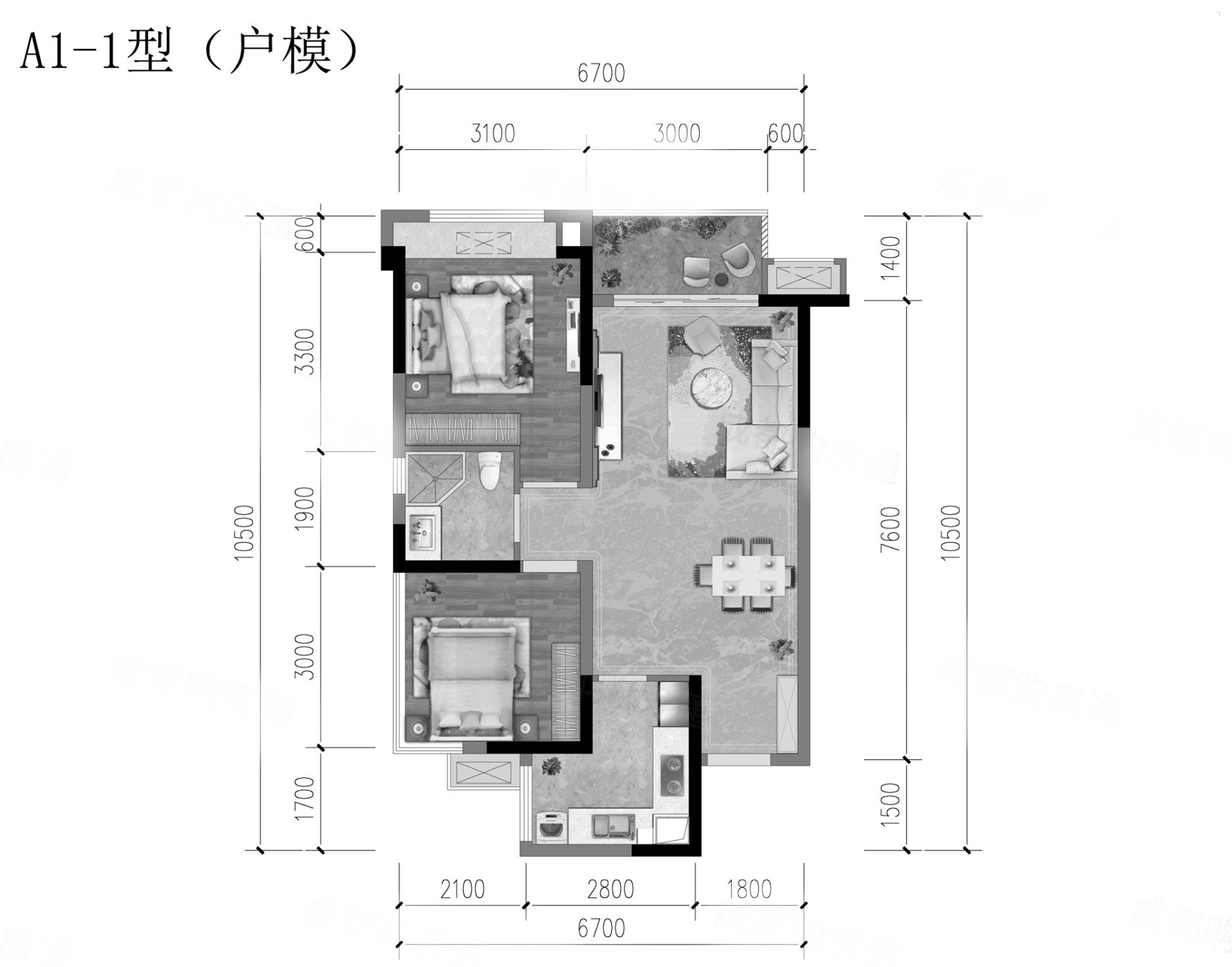 A1-1-72.36户型图