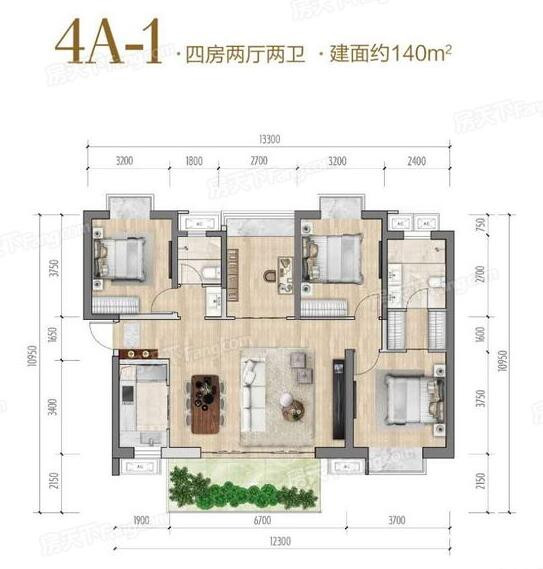 140㎡户型户型图