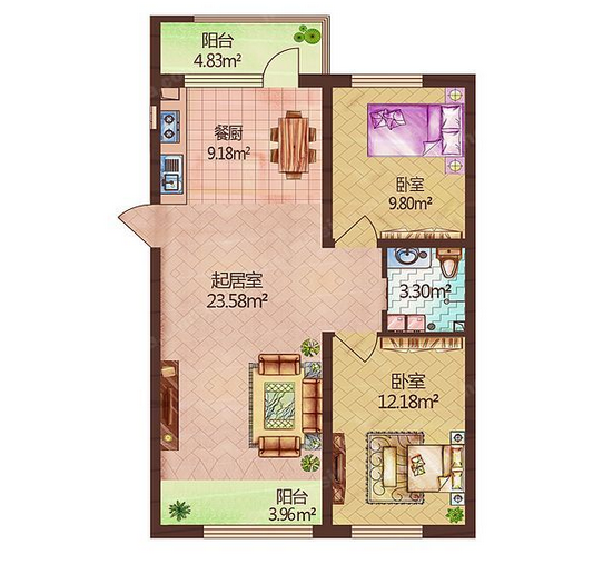 B户型户型图
