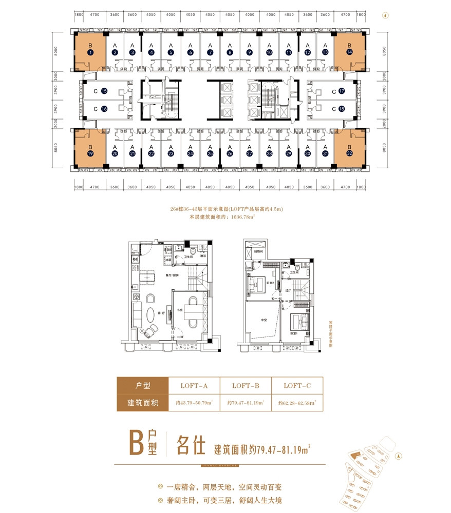 公馆LOFTB户型图