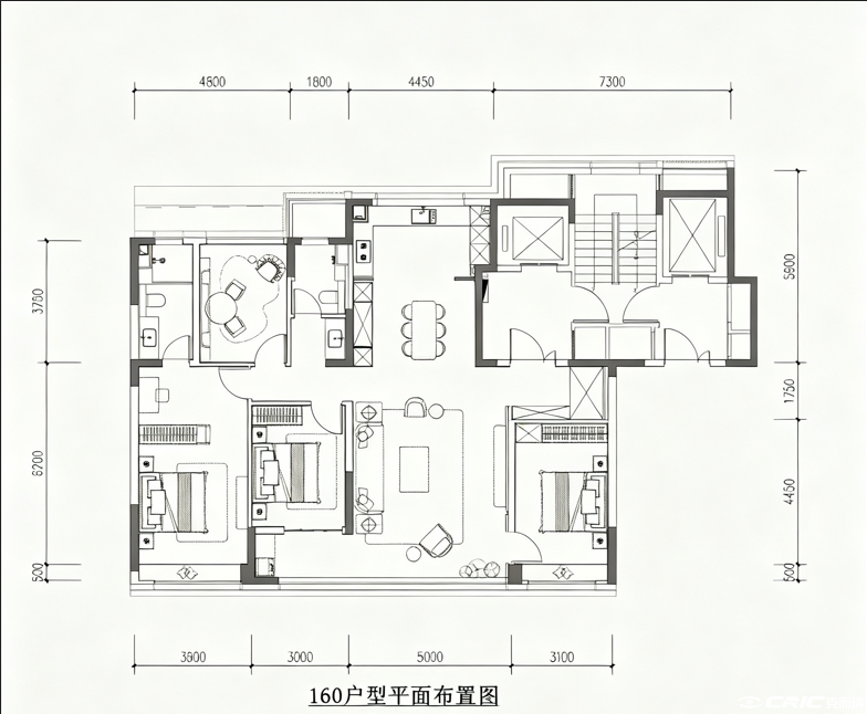 17F小高161㎡户型图