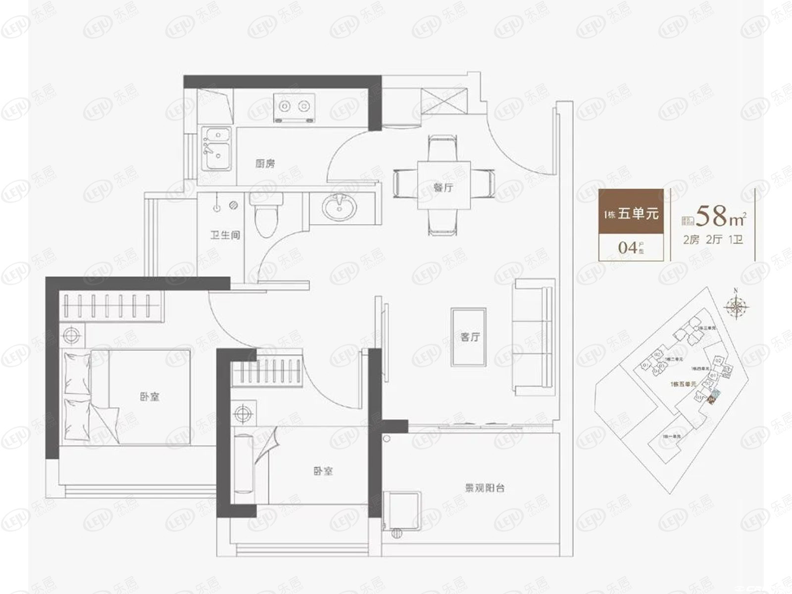 1栋五单元04户型户型图