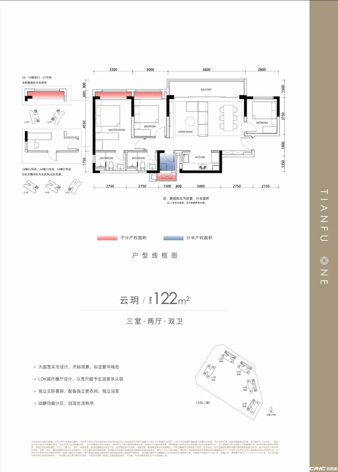 5号地块 天际组团二期 122㎡户型图