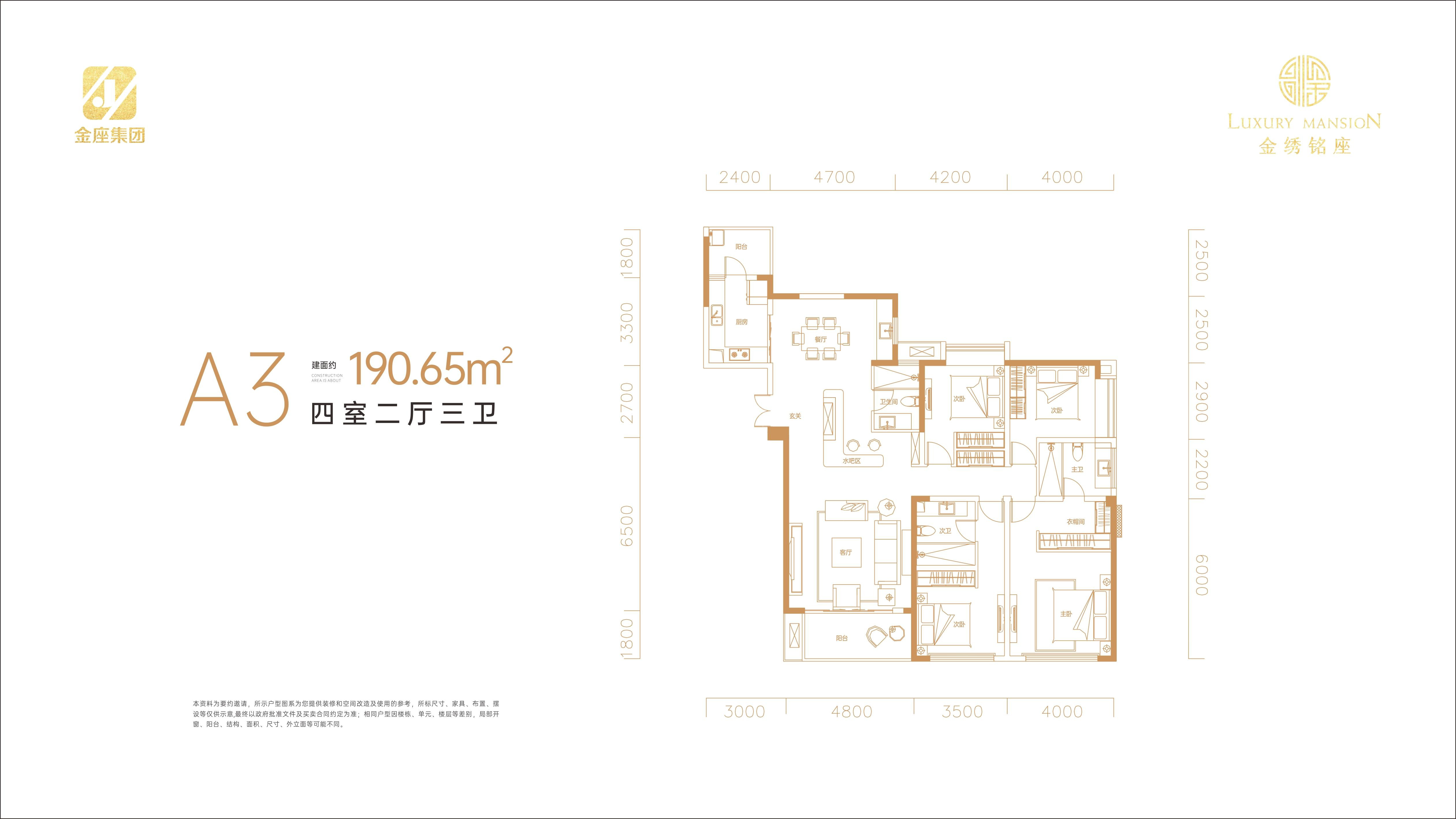 A3户型-190.65㎡户型图