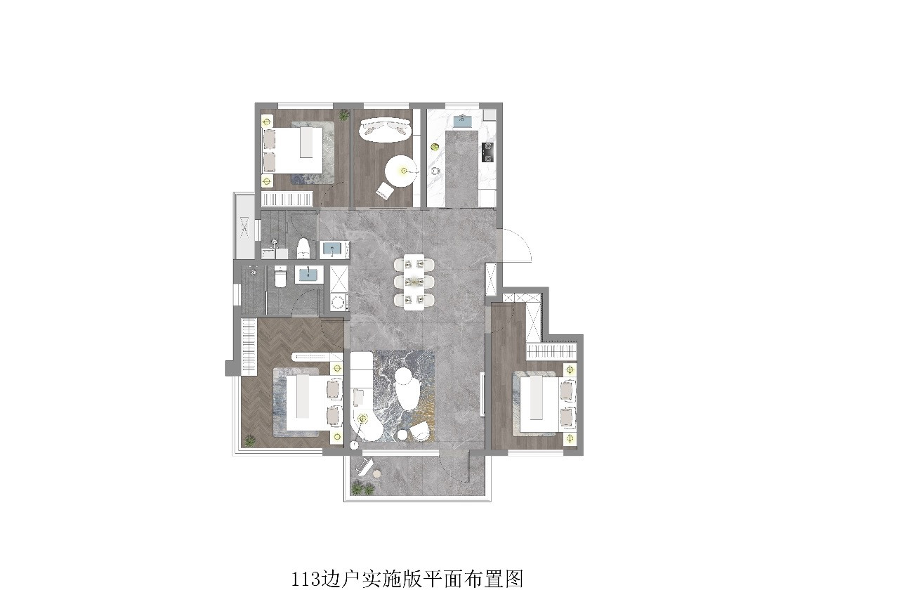小高113㎡三室户型图
