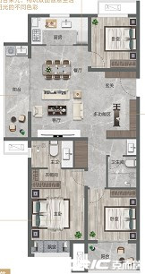 125三房户型图