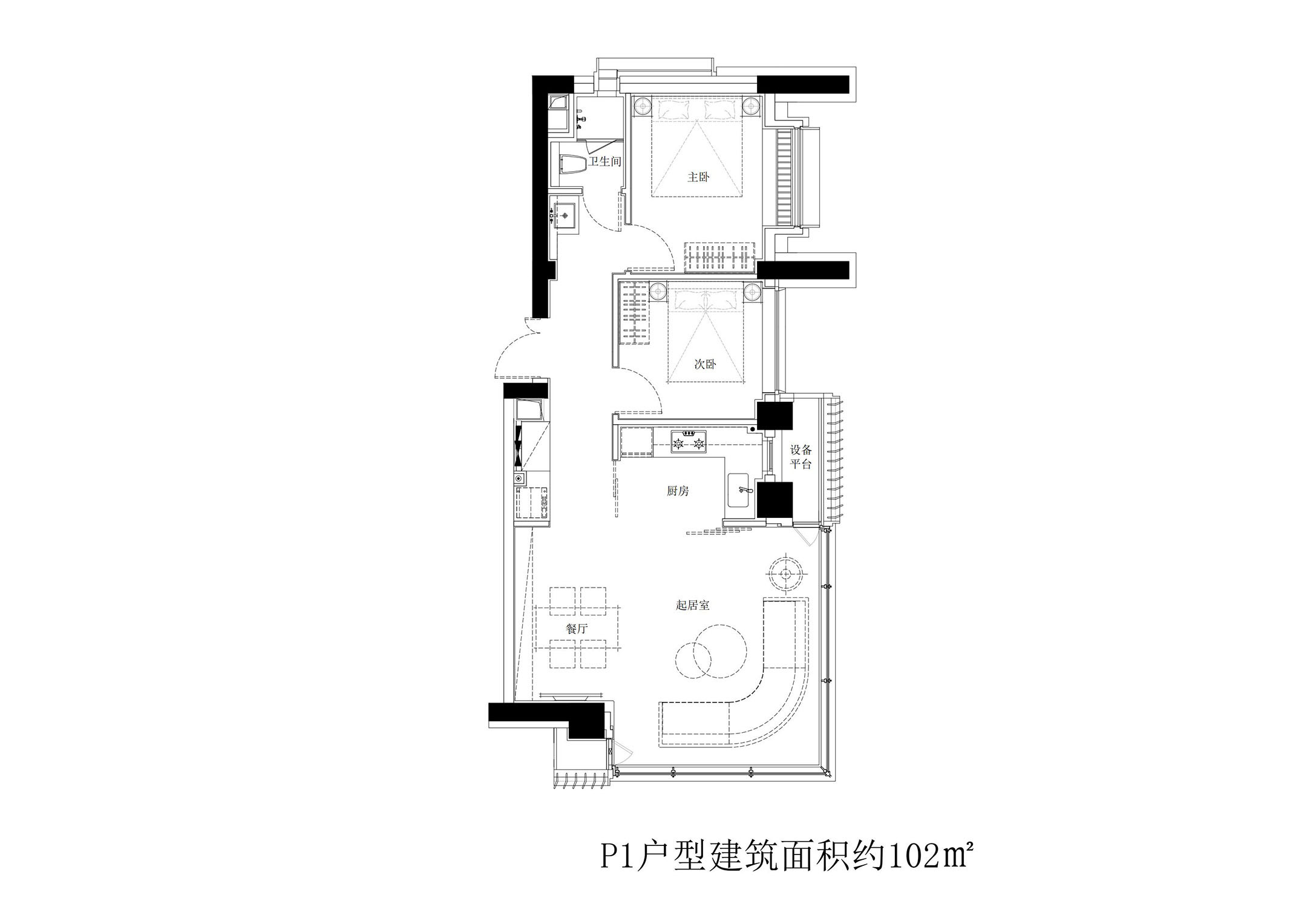 三期P户型图