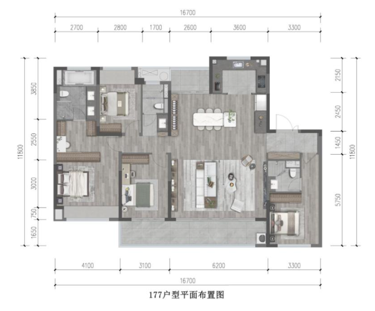 177户型 平面布置图户型图