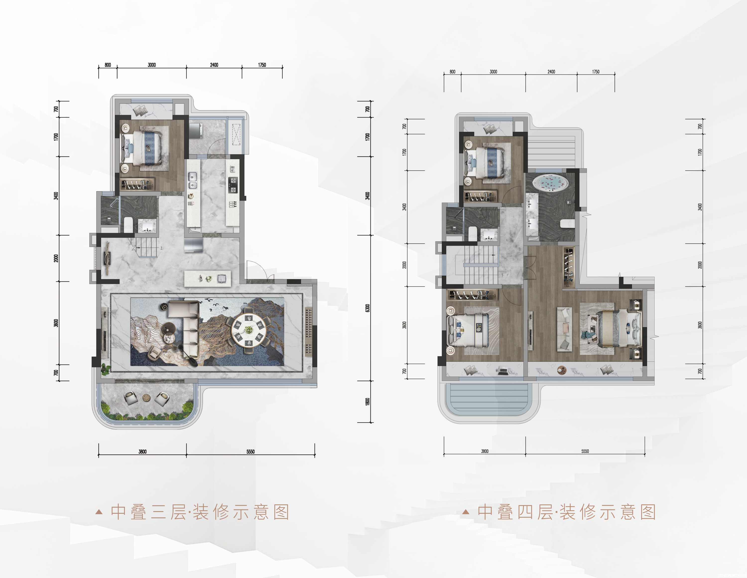 中叠-189㎡户型户型图