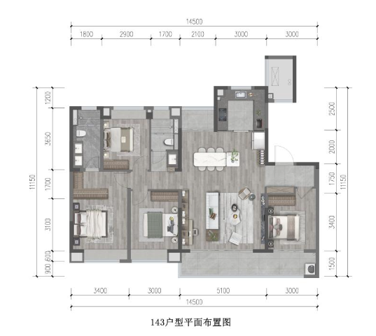 143户型 平面布置图户型图