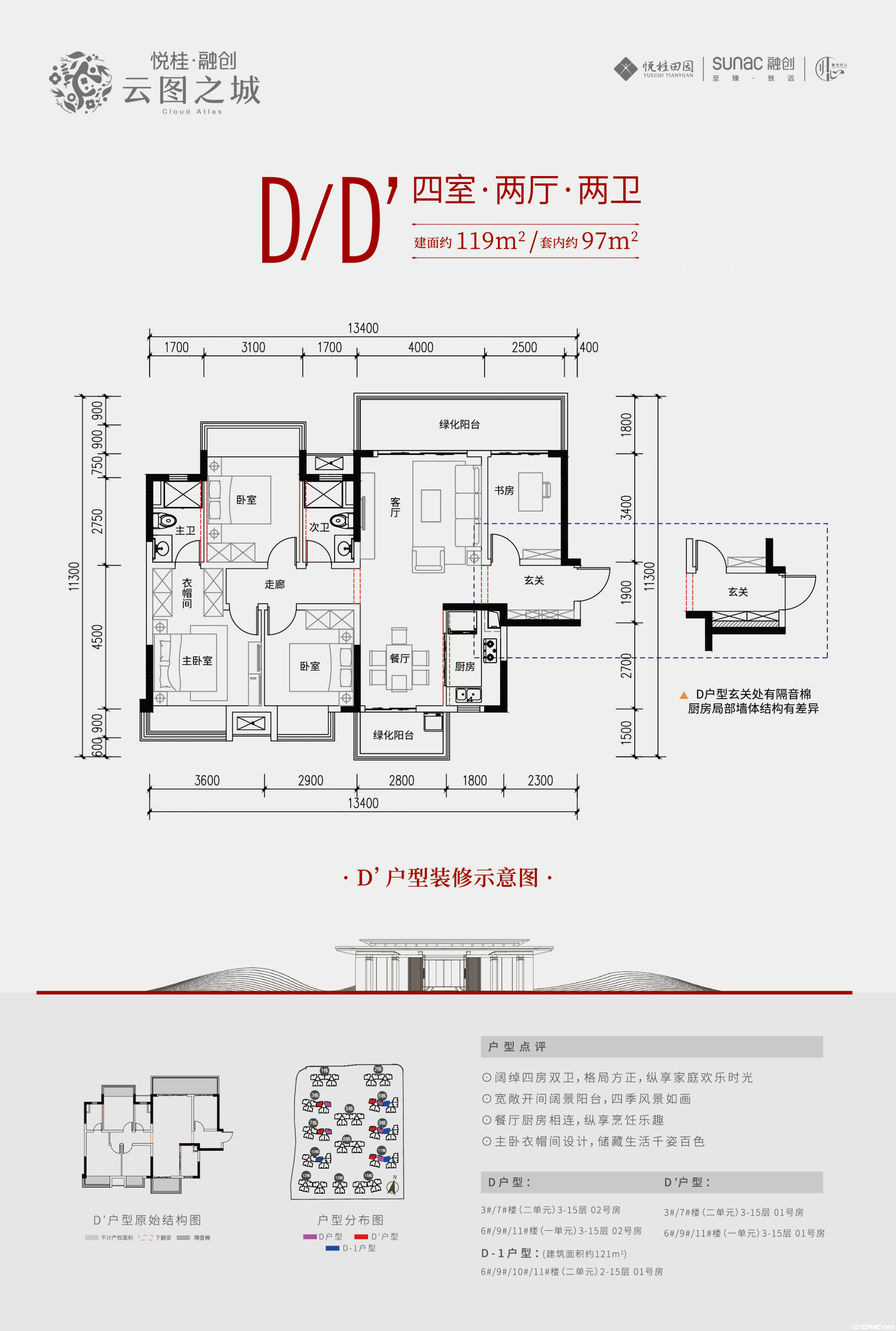 D户型119㎡户型图
