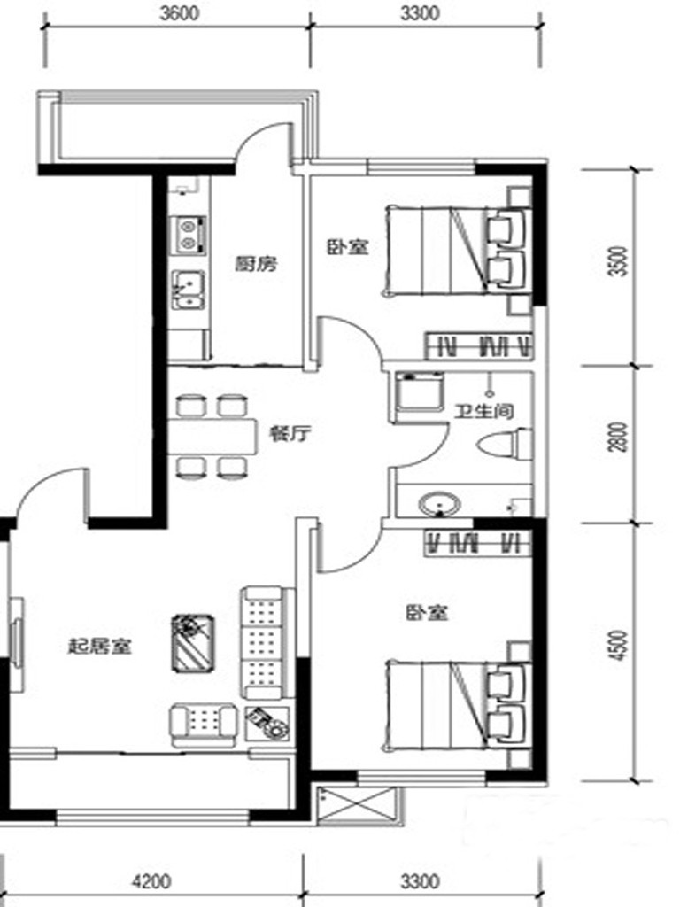 E户型户型图