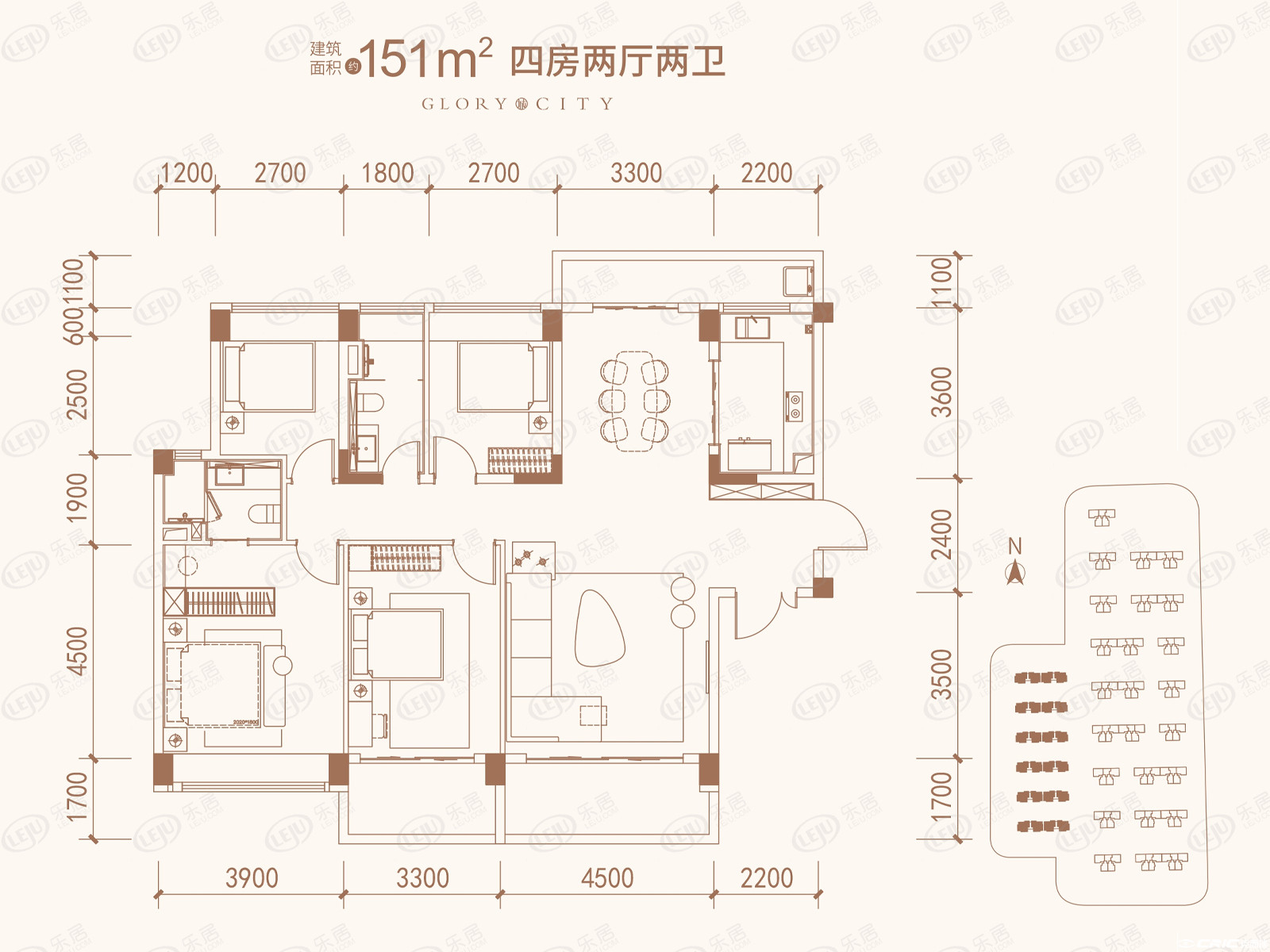 E户型151㎡户型图