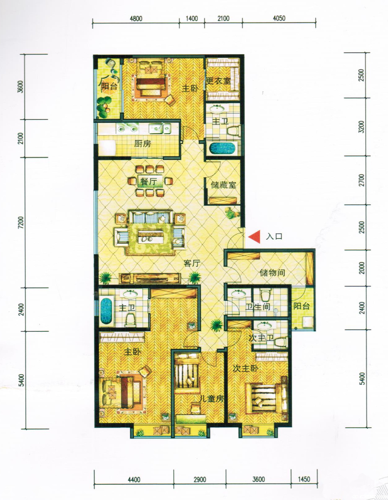 8-A 237㎡四房户型图