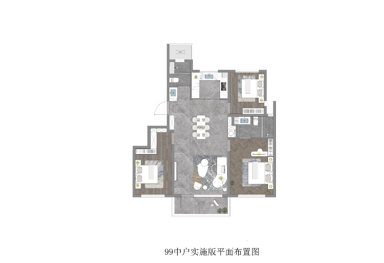 小高99㎡三室户型图
