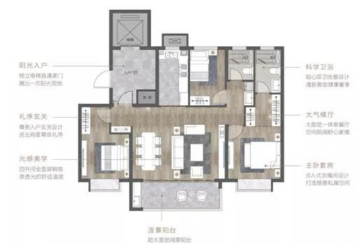 125㎡三房两厅两卫户型图