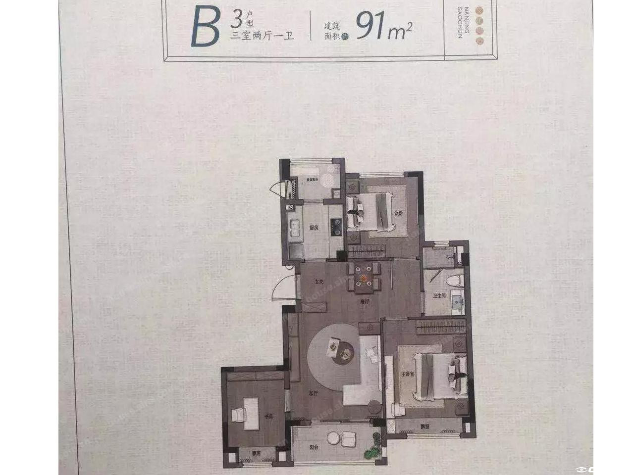 B3-91户型图