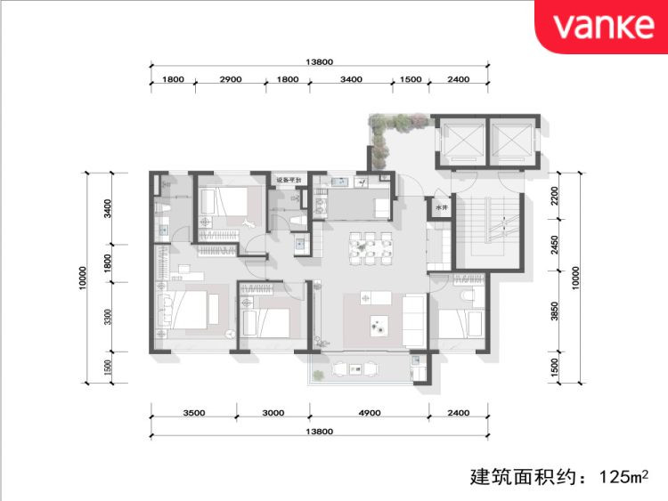 125㎡户型图