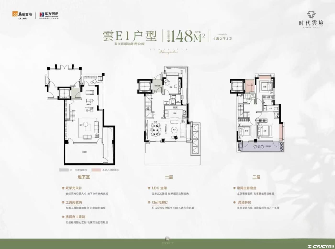云E1户型 148㎡户型图
