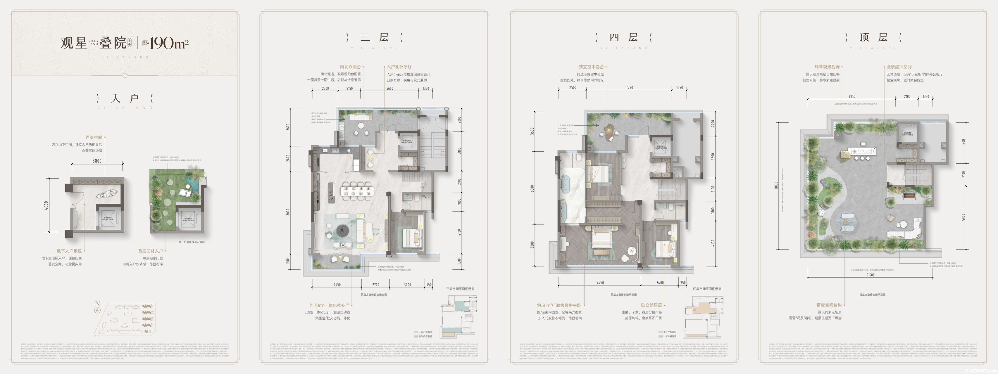 观星叠院 约190㎡户型图