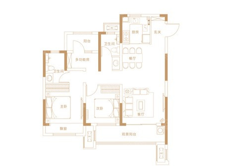 105 3-2-2户型图