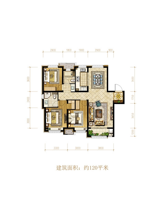 120平米户型图
