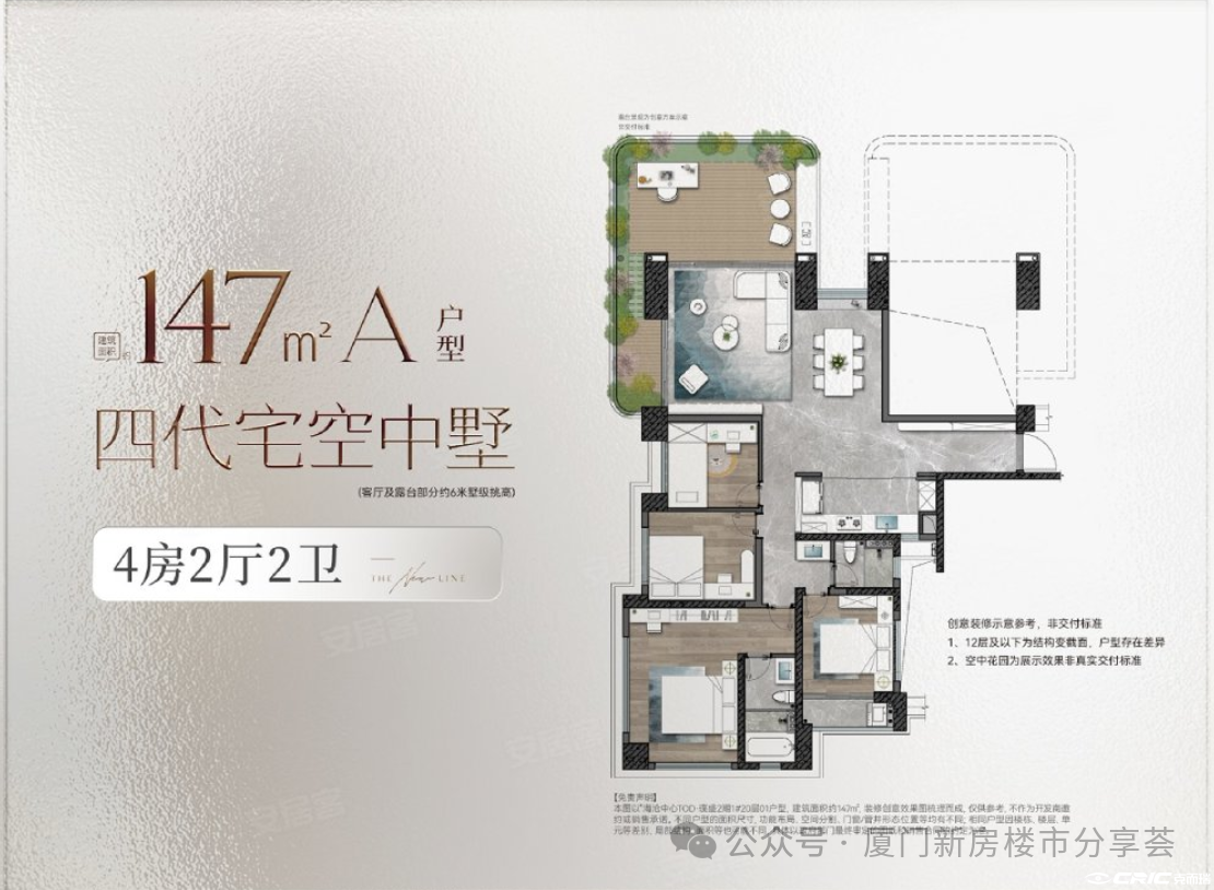 147㎡ A户型 四代宅户型图