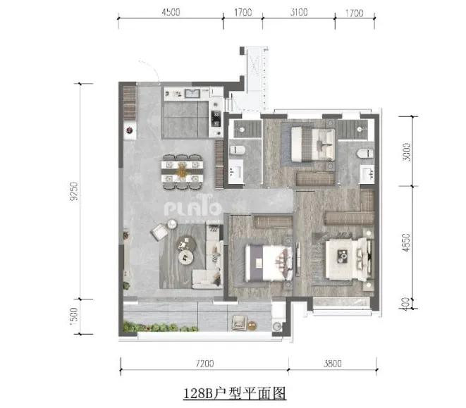 128户型户型图