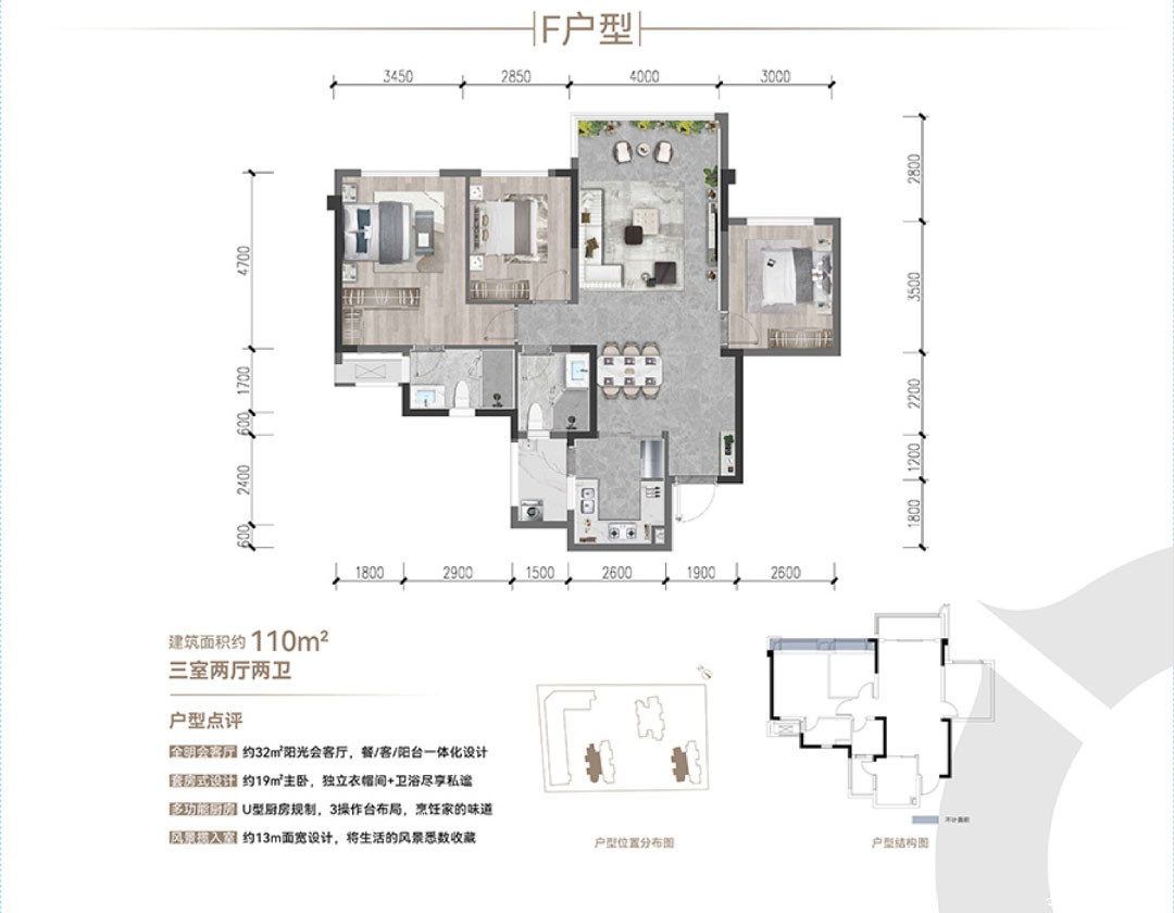 110㎡户型户型图